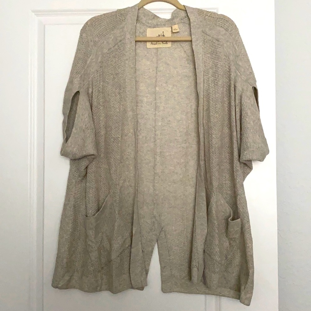 Ángel of the North Cardigan Light Grey Beige Sz M